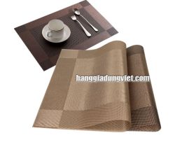 Bộ 4 Tấm Lót Bàn Ăn Nhựa PVC Cao Cấp Màu Nâu Sang Trọng