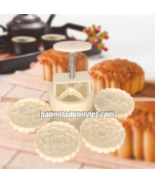 Khuôn Trung Thu Tròn Cỡ Lớn 200-250g, 4 Mặt Bánh