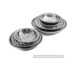 Bộ Thau Rổ iNox Cao Cấp 7 Món (3 Rổ , 4 Thau)