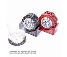 Đế Lót Ly Bằng Gỗ Khảm Xà Cừ Cao Cấp