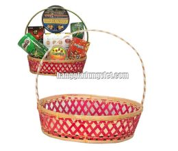 Giỏ Đựng Quà Tết Tre Đan Hàng Rào Đỏ