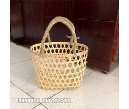 Giỏ Tre Đan Quai Cói Chắc Chắn (30x21x21/36CM)