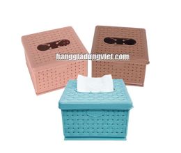 Hộp Đựng Giấy Vuông Nhỏ Nhựa Lưới (10.5x10.5x7 CM)