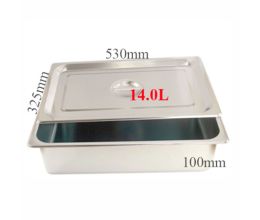 Khay Đựng Thức Ăn Buffet Inox Lòng Sâu Có Nắp Đậy 