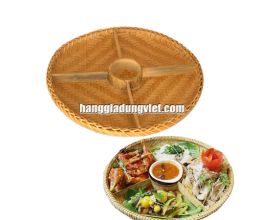 Mẹt Tre Tròn 5 Ngăn Chia Thức Ăn ĐK35cm