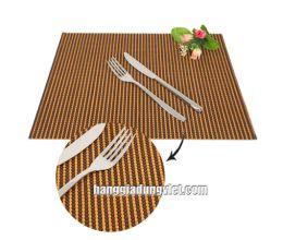 Miếng Lót Bàn Ăn Mành Tre Đan Thổ Cẩm 30x40CM 
