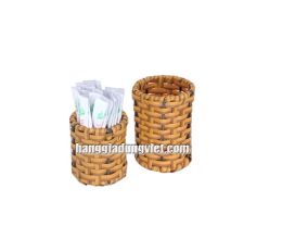 Ống Tròn Đựng Tăm Nhựa Giả Mây (Nhiều size)