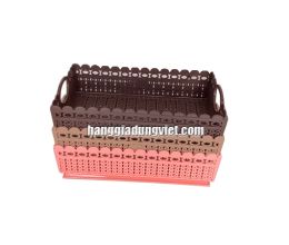 Rổ Nhựa Chữ Nhật Nhiều Màu Tiện Dụng (24x14x7CM)