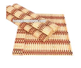 Tấm Lót Bàn Ăn Bằng Tre Đan Kiểu Thổ Cẩm Sang Trọng