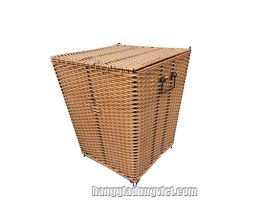 Thùng Nhựa Đan Giả Mây Vuông Có Nắp (Nhiều Size)