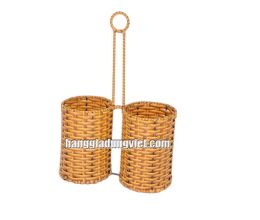 Ống Đũa Để Bàn, Xách Ly Ống Tròn 2 Ngăn(10x15x30)