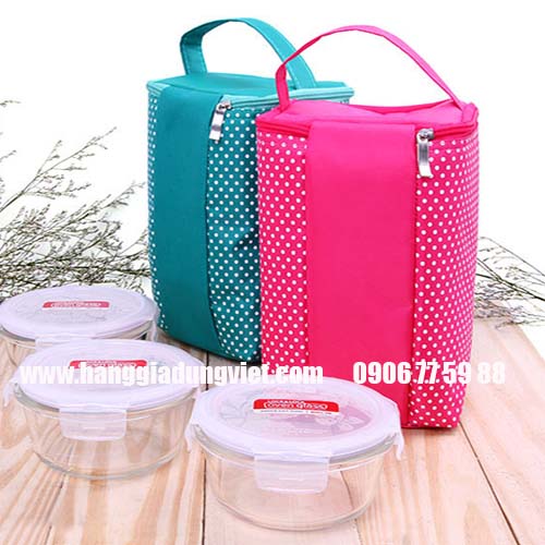Bộ 03 Thố Nhựa + Túi Giữ Nhiệt Cao Cấp
