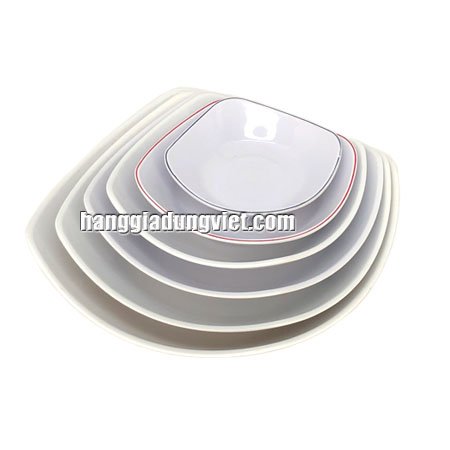 5 Dĩa Vuông Lòng Sâu Nhựa Melamine (Nhiều Size)