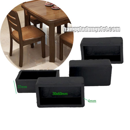 Bộ 4 Nút Cao Su Bọc Chân Bàn Ghế Chữ Nhật 30x60
