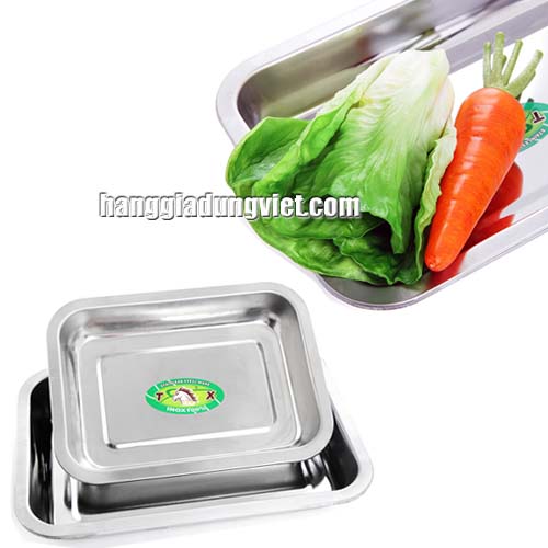 Combo 2 Khay Inox Chữ Nhật Tiện Dụng