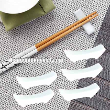 Bộ 10 Gác Đũa Sứ Trắng Ngà Cao Cấp