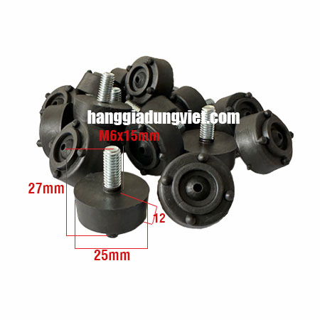 Bộ 4 Đế Cao Su Tăng Chỉnh M6x15mm