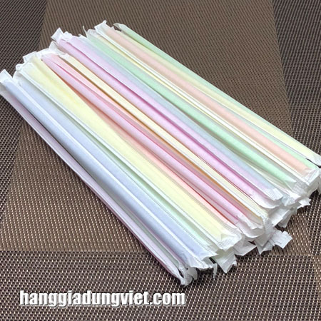 80 Ống Hút Màu Cao Cấp Có Bọc Giấy Φ6