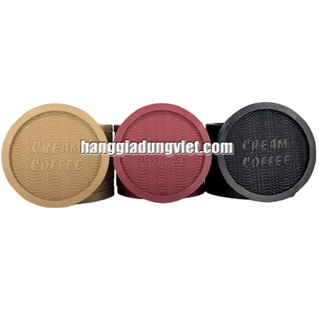 Bộ 10 Đế Lót Ly Nhựa Dẻo Cream Coffee (Nhiều Màu)