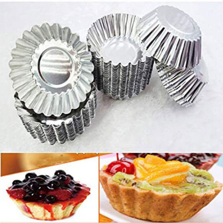 Bộ 10 Khuôn Làm Bánh Tart Nhôm Cao Cấp 7.5x2.5cm