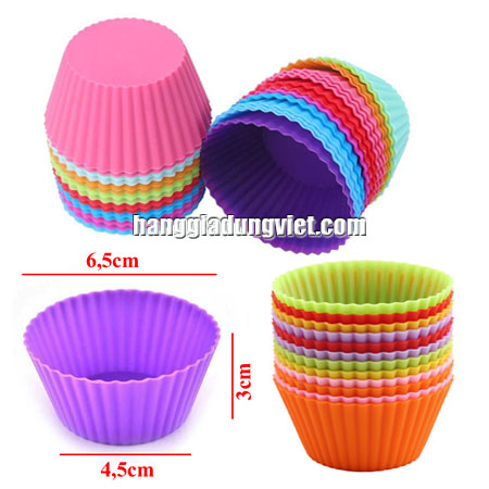 Bộ 10 Khuôn Silicon Tròn Làm Bánh Cupcake