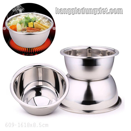 Bộ 2 Thố Trộn Đa Năng, Inox Cao Cấp (1 cái 16cm & 1 cái 18cm)