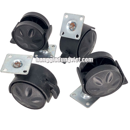 Bộ 4 Bánh Xe 5 Phân Màu Đen Bông