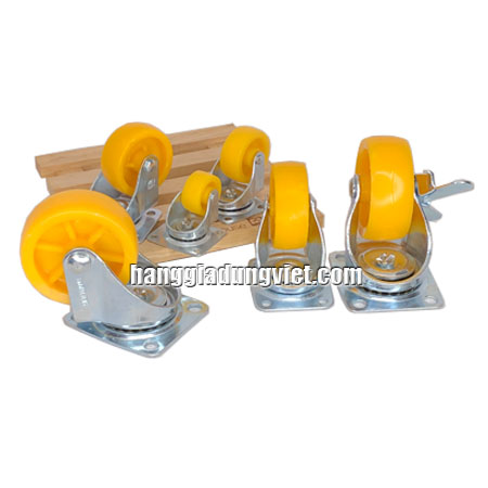 Bộ 4 Bánh Xe Xoay Đa Chiều Màu vàng (Nhiều Size)