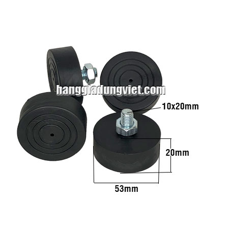 Bộ 4 Đế Cao Su Giảm Chấn Chống Rung M10, Đế 53x20 