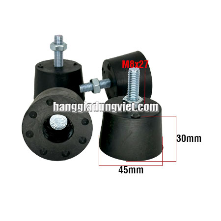 Bộ 4 Đế Cao Su Chống Rung Phi 45x30, M8