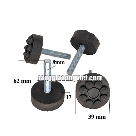 Combo 4 Đế Cao Su Tăng Chỉnh 8mm, Cao 62mm