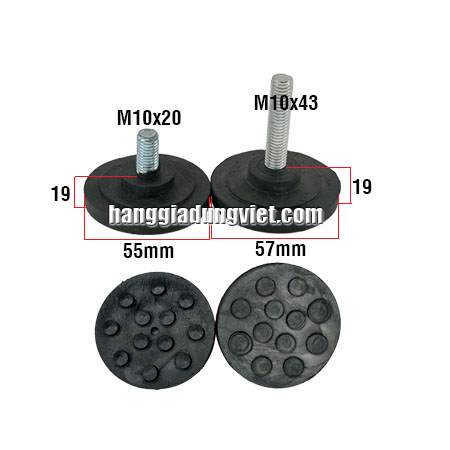 Bộ 4 Đế Cao Su Tăng Chỉnh Bulong 10mm (Nhiều Size)