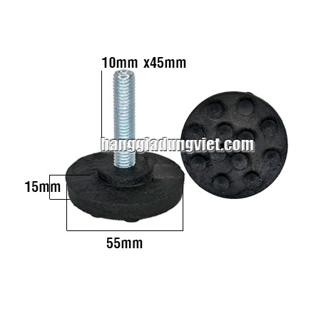 Bộ 4 Đế Cao Su Tăng Chỉnh Bulong M10x45MM