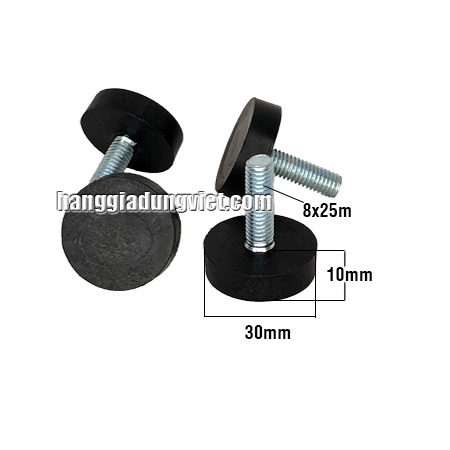 Bộ 4 Đế Nhựa Tăng Chỉnh M8x25mm, Đế 30x10