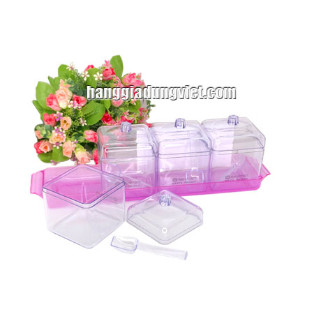 Bộ 4 Hũ Đựng Gia Vị Nhựa Cao Cấp