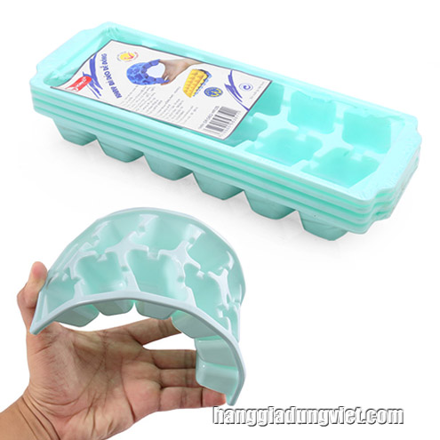 Bộ 4 Khay Làm Đá Nhựa Dẻo (12 Viên / Khay)