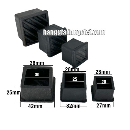 Bộ 4 Nút Cao Su Đóng Trong Chân Bàn Ghế V25, V30, V40
