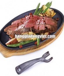 Bộ Chảo Gang Chống Dính Đế Gỗ (Loại Lớn)