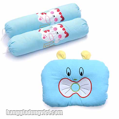 Bộ Gối Ngủ Cao Cấp Màu Xanh Cho Bé Yêu