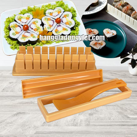 Bộ Khuôn Làm Sushi Hình Trái Tim Nhựa Cao Cấp