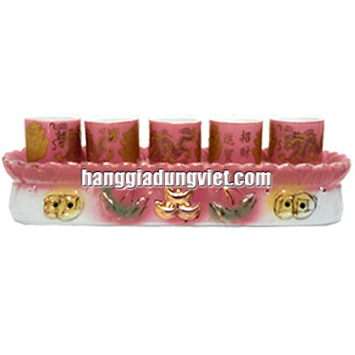 Bộ Tách 5 Cái Kèm Đế Đựng Chữ Nhật