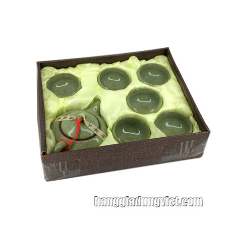 Bộ Tách Trà Mini Sứ Màu Xanh Cẩm Thạch
