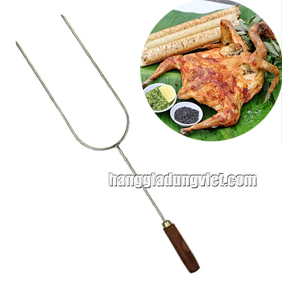 Cây Xiên Gà Nướng 2 Chia Cán Gỗ Chống Nóng