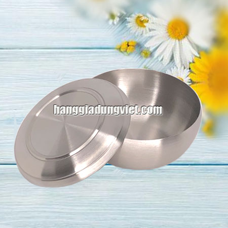 Chén Cơm Inox Có Nắp Kiểu Hàn Quốc (10x5cm)