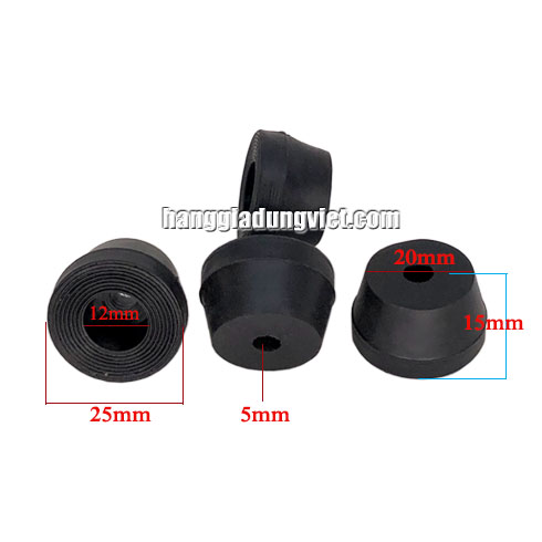 Combo 10 Chân Đế Cao Su Phi 20, Ren 5mm