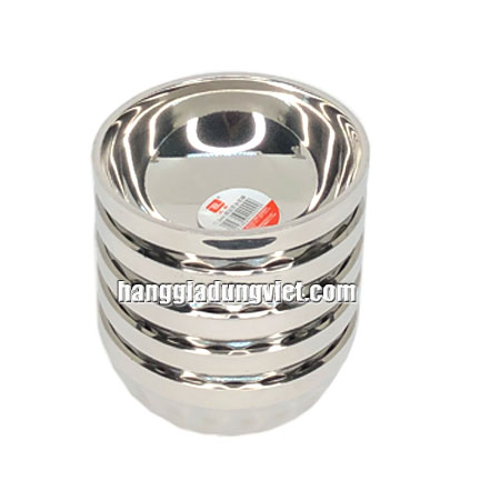 Combo 10 Chén Inox Cao Cấp 2 Đáy Chống Nóng (ĐK 11.5 cm)