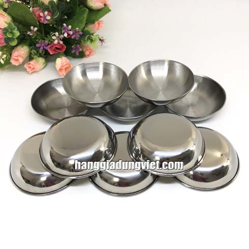Combo 10 Chén Inox Đựng Muối Tiêu, Nước Chấm (7x2cm)