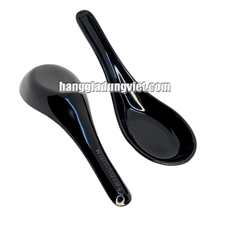 10 Muỗng Cơm Nhựa Melamine Cao Cấp (Màu Đen)