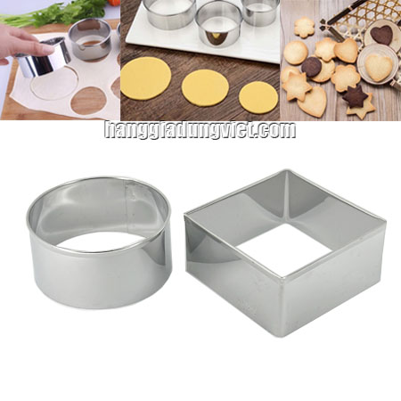 Combo 2 Khuôn Inox Nhấn Cutter Tạo Hình Bánh