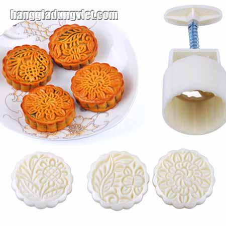 Bộ Khuôn Làm Bánh Trung Thu Tròn 100gr